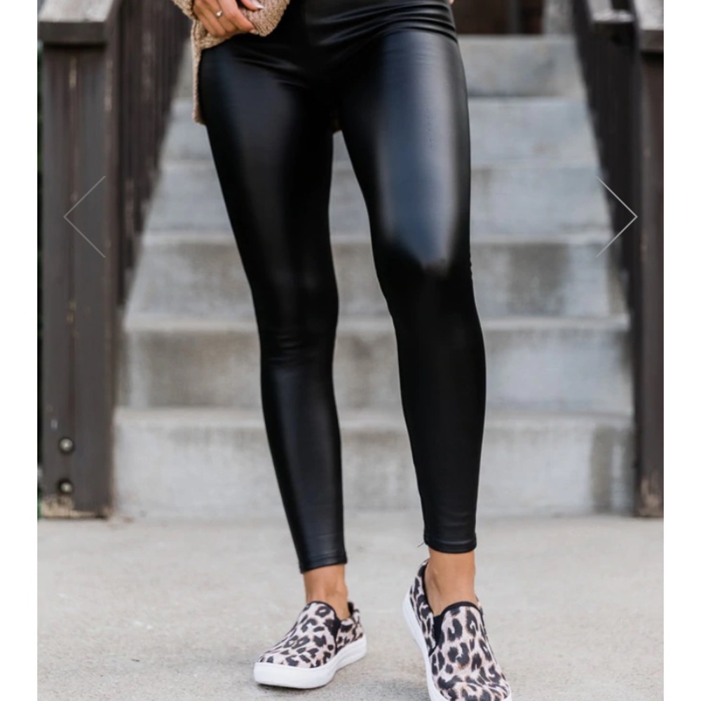 Black Faux Leather Legging